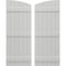 Ekena Millwork Americraft 6-Board (3 Batten) Wood Joined Board-n-Batten Shutters w/Ellipt Top, ARW401BE621X77STH, PR ARW401BE621X77STH - alternate 1
